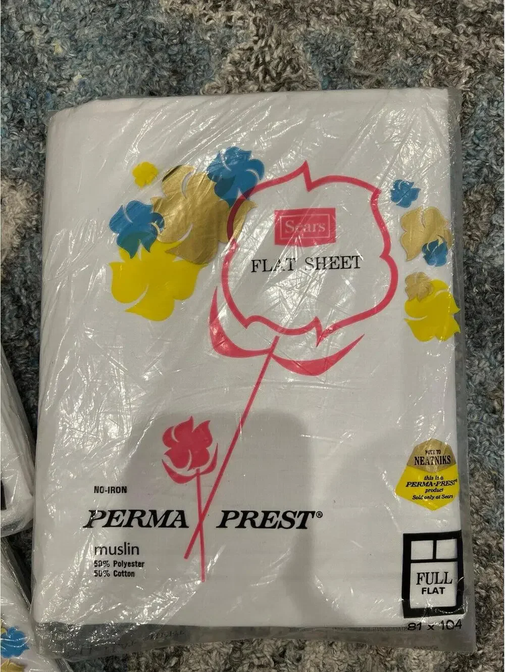 Vintage three-piece Sears Roebucks, and Company full sheet set